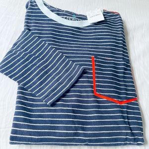 NWT Kids' long-sleeve pocket T-shirt in stripe